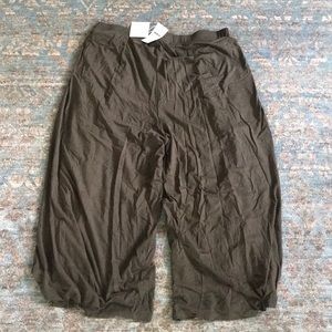 Olive green wide legged pants
